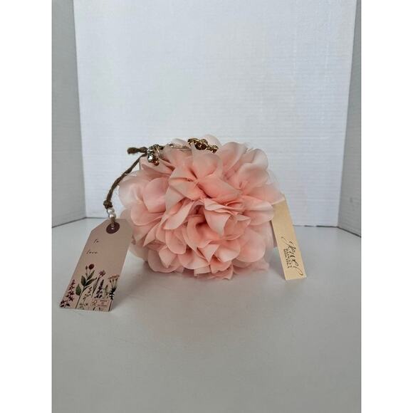 JEWEL BADGLEY MISCHKA Floral Evening Clutch Purse Blush Pink Gold Chain NWT - Picture 14 of 14